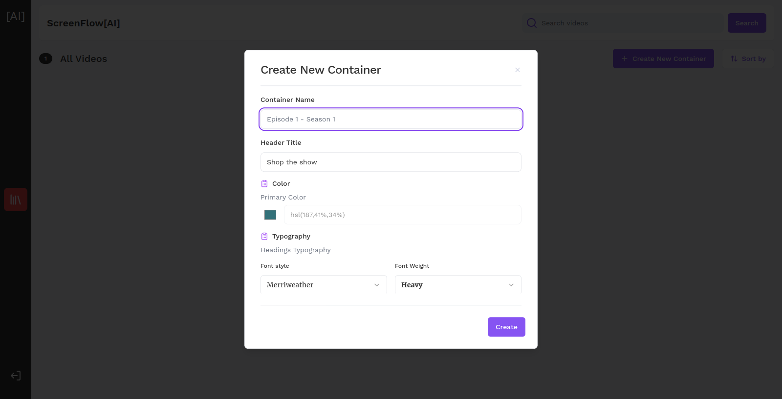 Create Content Container